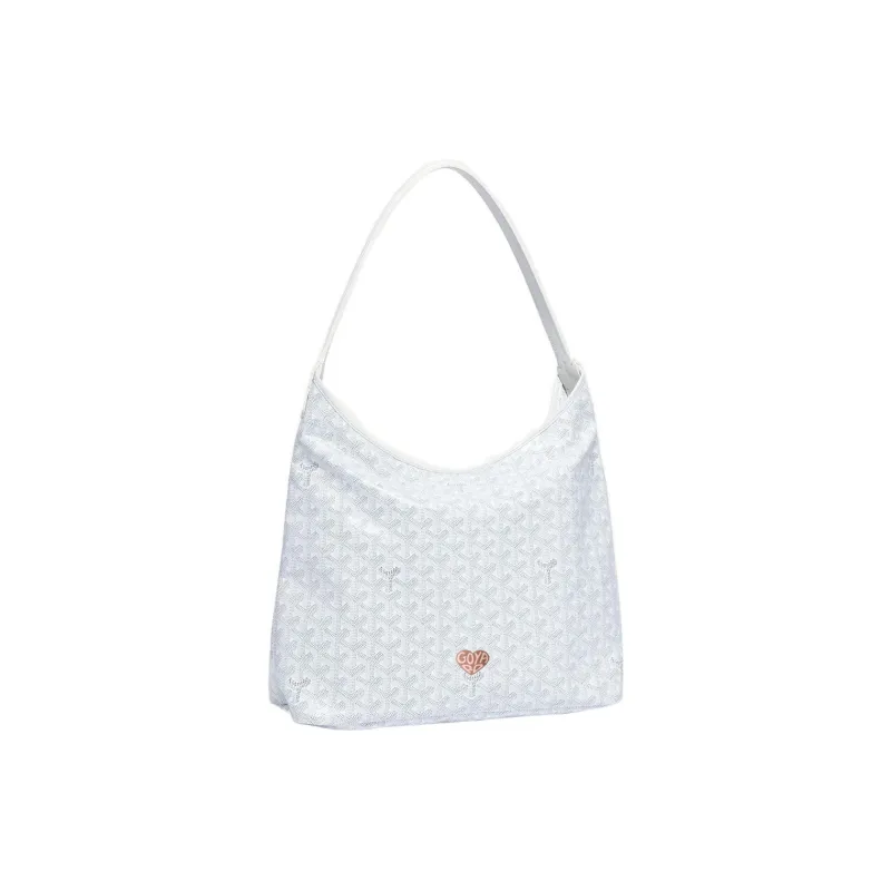 GOYARD Bohème Hobo Canvas With Leather Dogtooth Shoulder Bag Combo Bag Shoulder Bag Women's White Mosaic Khaki Hearts-0