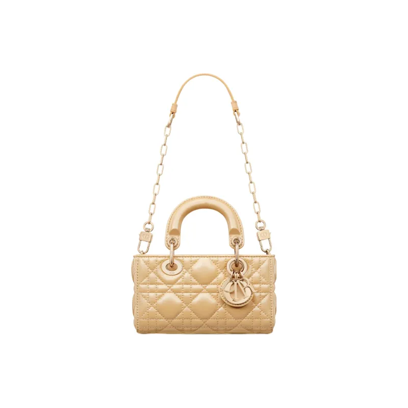 DIOR Lady D-JOY Sheepskin Crossbody Handbags Extra Mini Women's Light Yellow-1