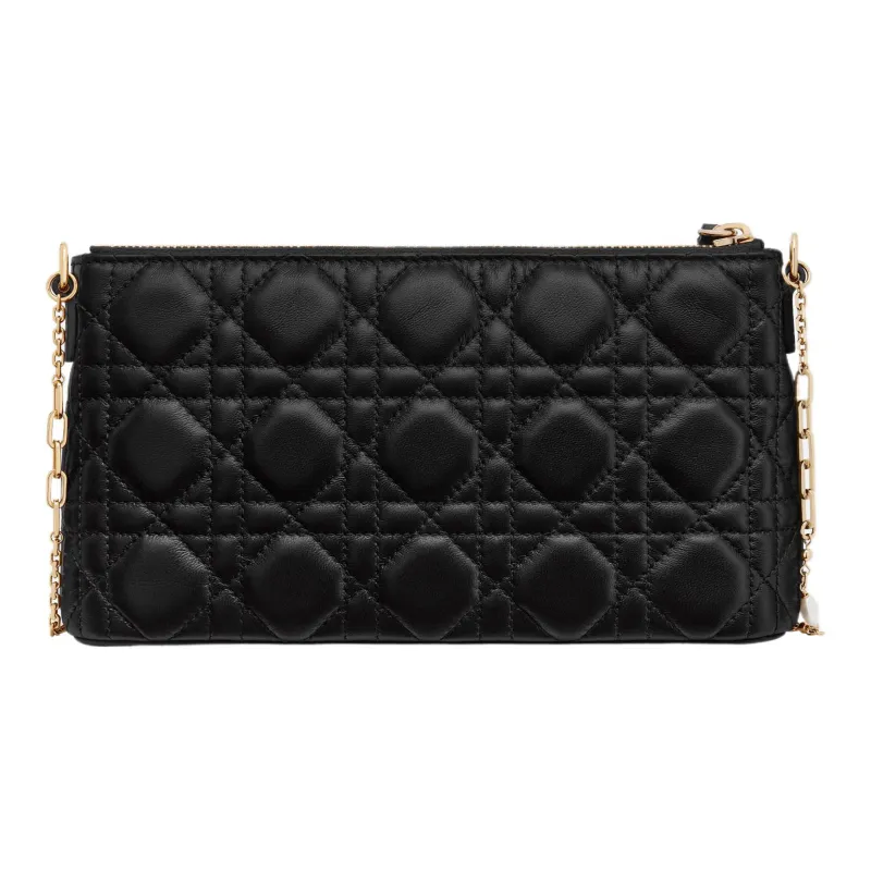 DIOR Sheepskin Crossbody Bag, Shoulder Bag Women's Black-5