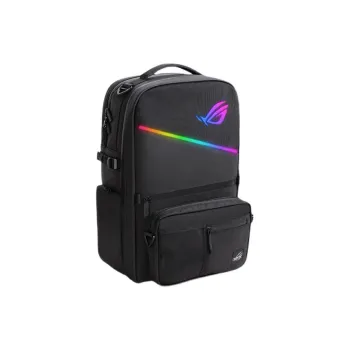ROG Polyester Dazzling Laptop Bag Double-Shoulder Backpack Students Backpack Regular Unisex Black