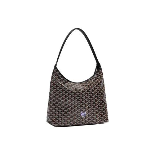 GOYARD Bohème Hobo Canvas With Leather Shoulder Bag Combo Bag Handbag Shoulder Bag Women's Black/Purple Heart Edition