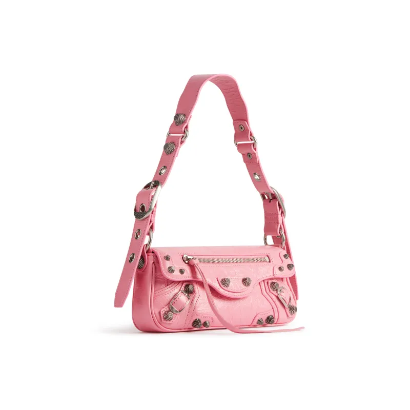 Balenciaga Le Cagole Fine Grained Sheepskin Portable Crossbody Bag, Shoulder Bag Mini Women's Pink-1