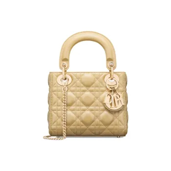 DIOR Lady Dior Sheepskin Lady Dior Bag, Shoulder Bag, Crossbody Bag, Handbag Mini Women's Light Yellow