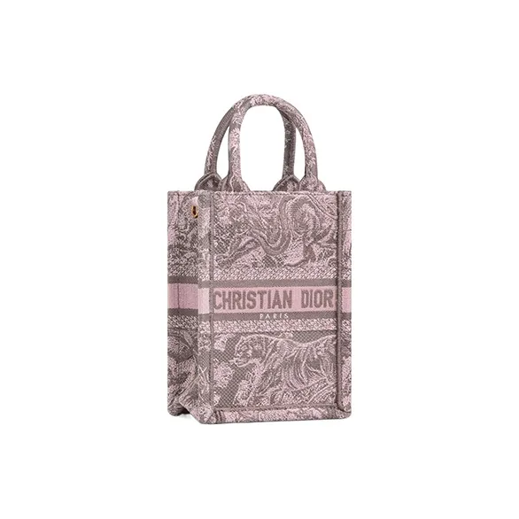 DIOR DIORIVIERA Embroidery Handbag, Shoulder Bag, Crossbody Bag, Cell Phone Pouch Mini Women's Gray & Pink-1