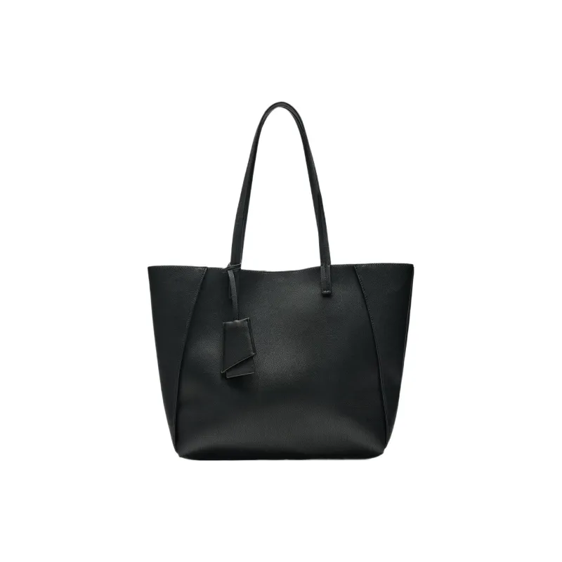 ZARA PU Tote Bag Shopping Bag Handbag Shoulder Bag Regular Women's Black-0