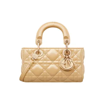 DIOR Lady D-JOY Sheepskin Crossbody Handbags Extra Mini Women's Light Yellow