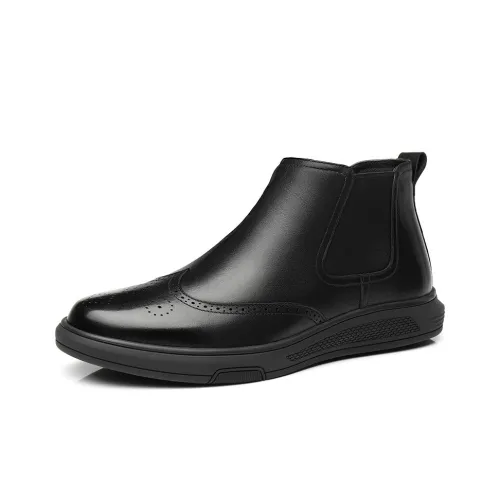 QIAONAI Dress Shoes Men High-Top Black