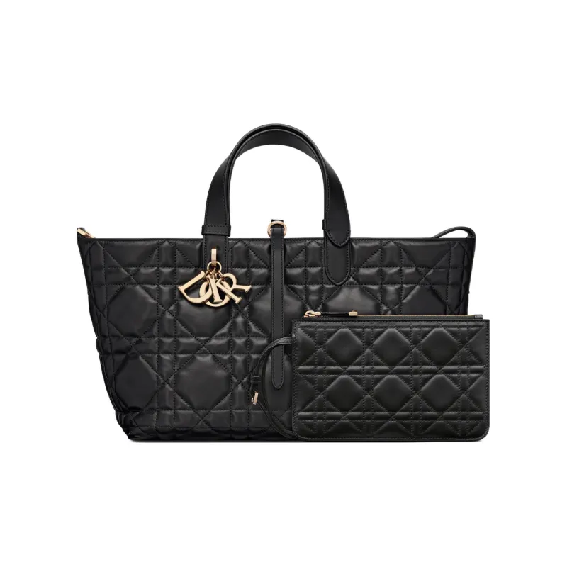 DIOR Cow Leather Handbag Medium Size Women's Black-1