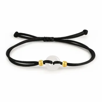 FMC Solid Gold Hetian Jade Bracelets Unisex White Jade
