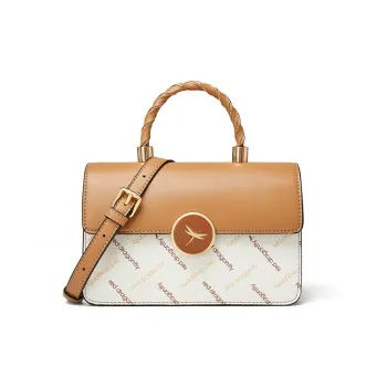 RED DRAGONFLY Artificial Leather Small Square Bag, Shoulder Bag, Crossbody Bag, Handbag Women's Ecru