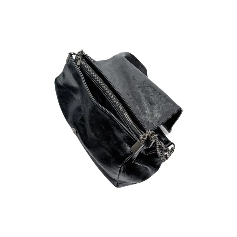 ZARA PU Handbag Shoulder Bag Regular Women's Black-2