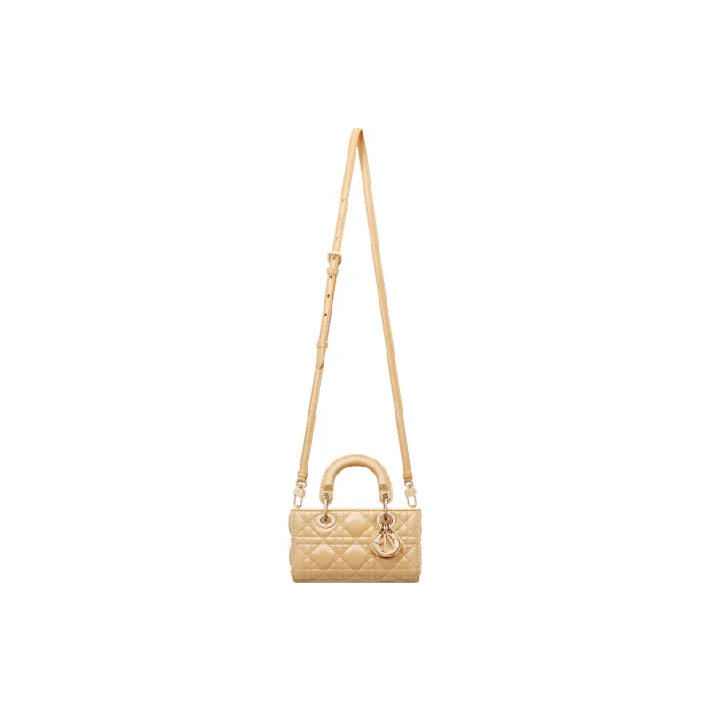 DIOR Lady D-JOY Sheepskin Crossbody Handbags Extra Mini Women's Light Yellow-2