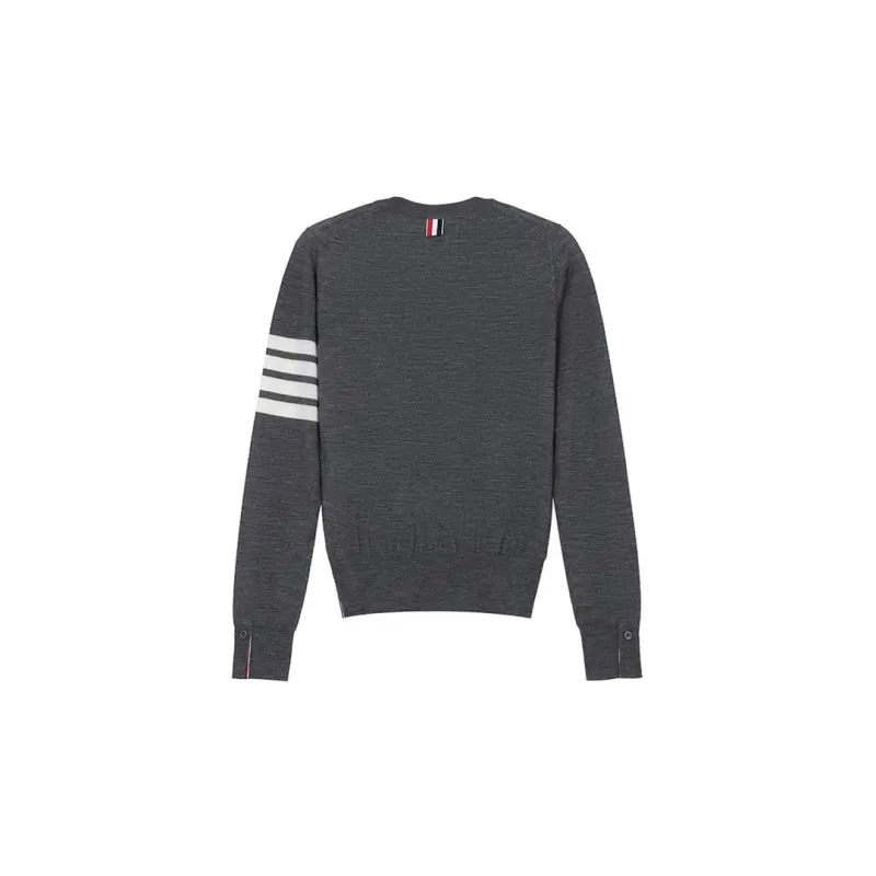 THOM BROWNE 4 Bar Ribbed Crewneck Jumper-1