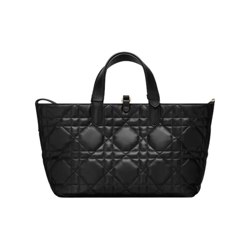 DIOR Cow Leather Handbag Medium Size Women's Black-4