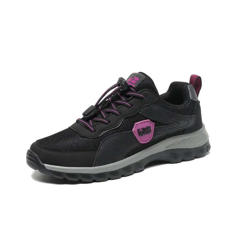 Mulinsen Casual Shoes Women's Low Top Black Purple/Maroon-1