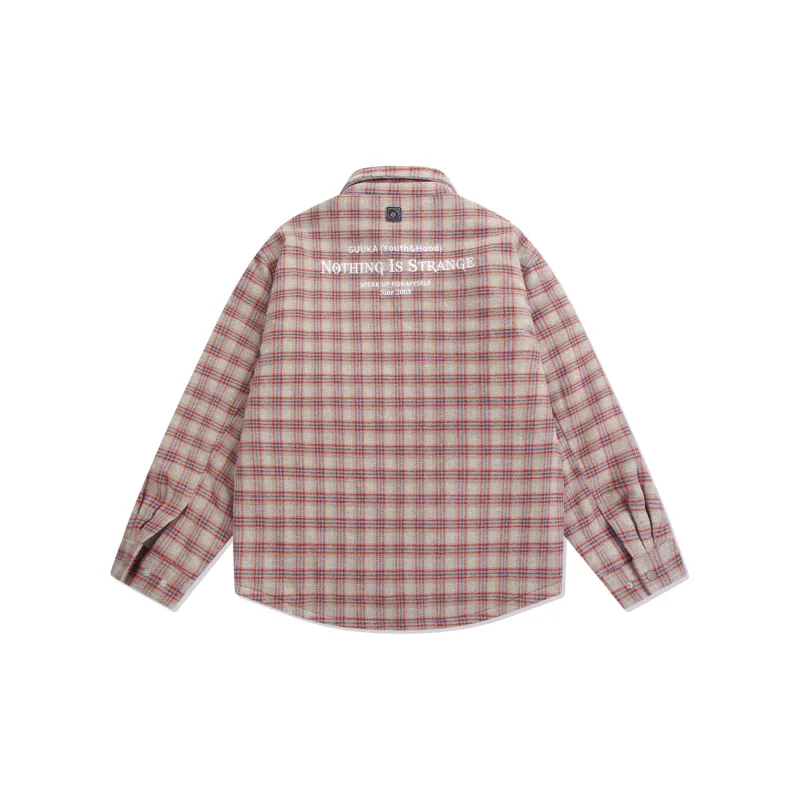 Guuka Puffer Jacket Men's Red Plaid-1