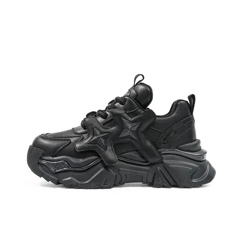 EBLAN Height Increasing Low Top Chunky Sneakers Women's Black