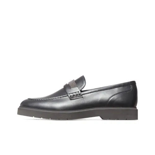 Brunello Cucinelli Crystal-embellished Leather Loafers