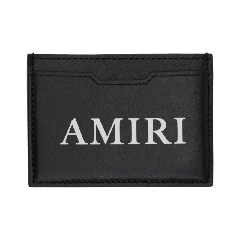 AMIRI Leather Card Clip Card Holder Men's Black-0
