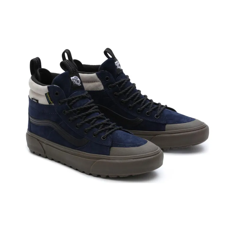Vans SK8 Anti-Slip Wear-Resistant High-Top Skateboard Shoes Unisex Dark Blue-2
