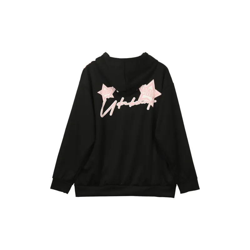 EOEI Sweet Sister Effortless Style Heavyweight Jacket Clothing Hooded Top Autumn Coat Women's-1