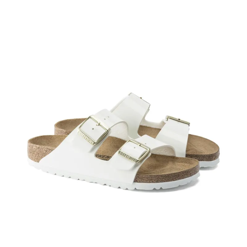 Birkenstock Arizona Birko Flor Patent Patent White Women's-3