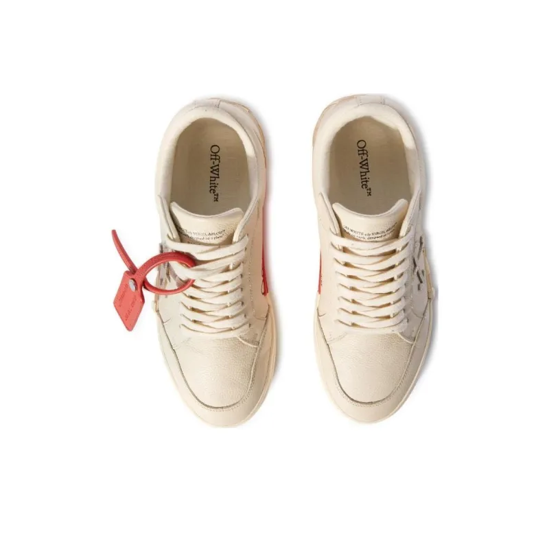 OFF WHITE Vulcanized Low Calf Leather Beige-4