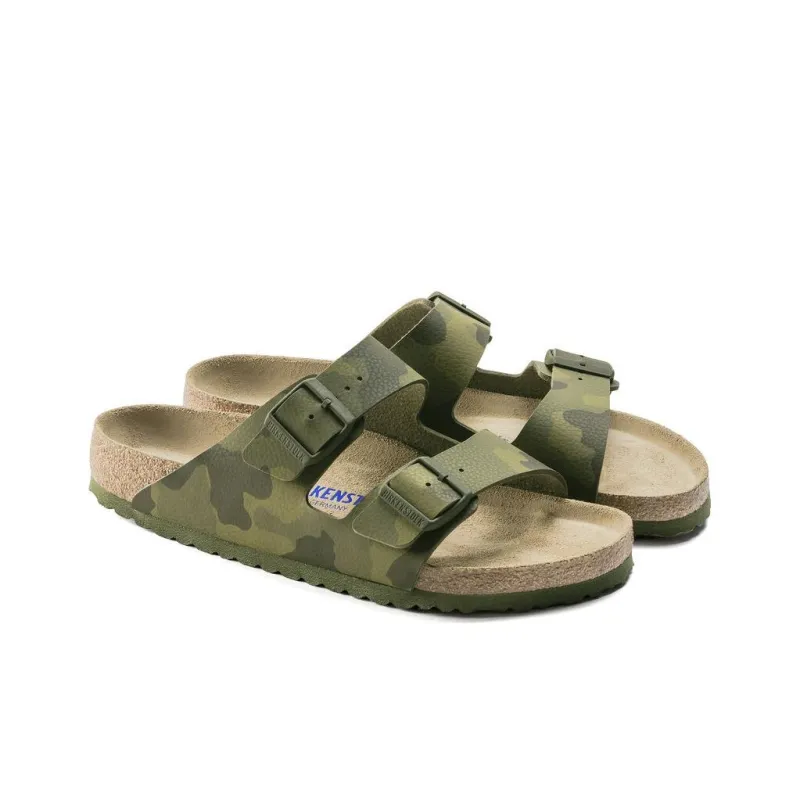 Birkenstock Slide Slippers Unisex Green Camouflage Narrow Fit-2