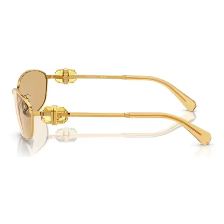Swarovski Metal Crystal Irregular Shape Sunglasses Women's Yellow-4