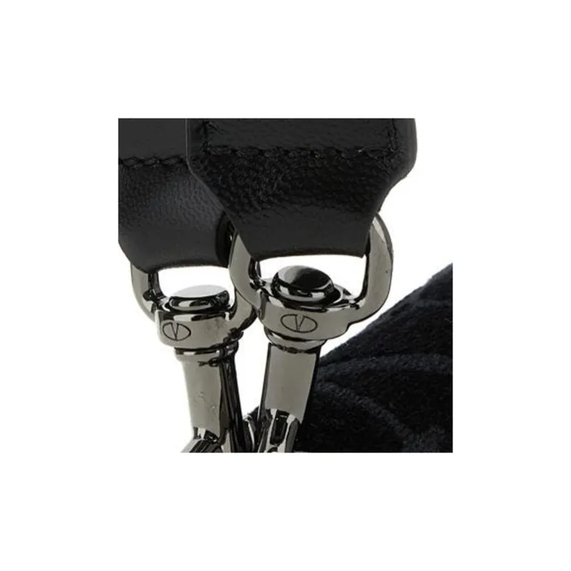 Valentino Cotton With Sheepskin Portable Crossbody Bag Shoulder Bag Men's Black-3