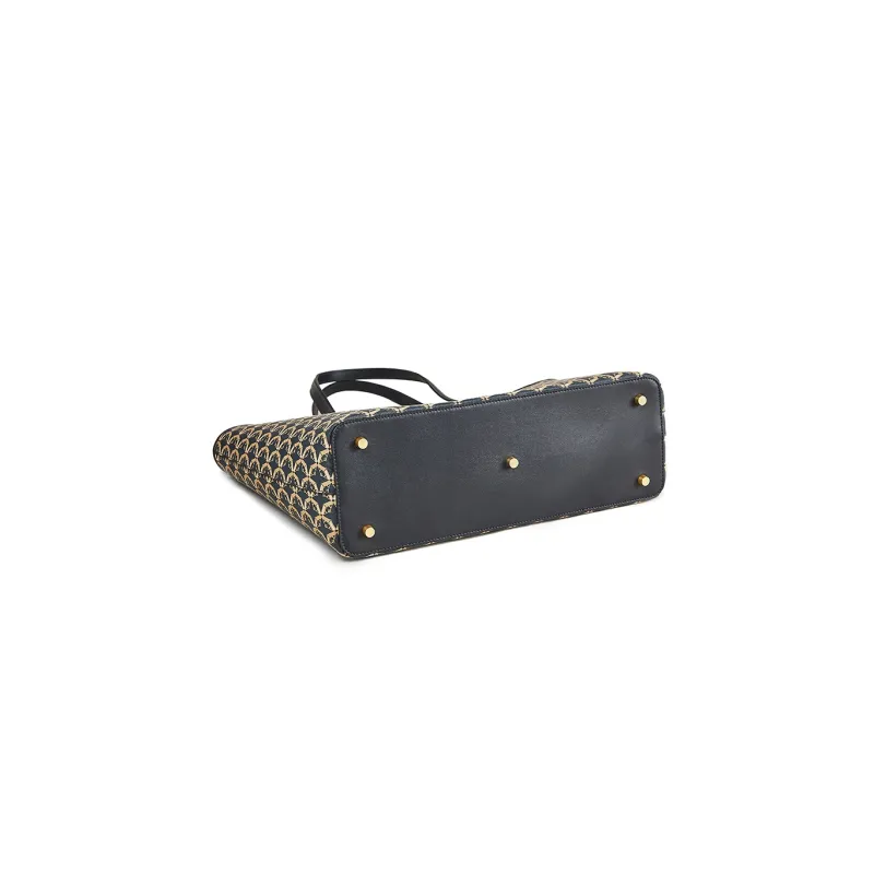 AQUASCUTUM Cow Leather With Artificial Leather Tote Bag, Shopping Bag, Handbag, Shoulder Bag Women's Dark Blue-2