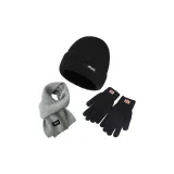 Black Warm Hat+Warm Scarves+Warm Gloves