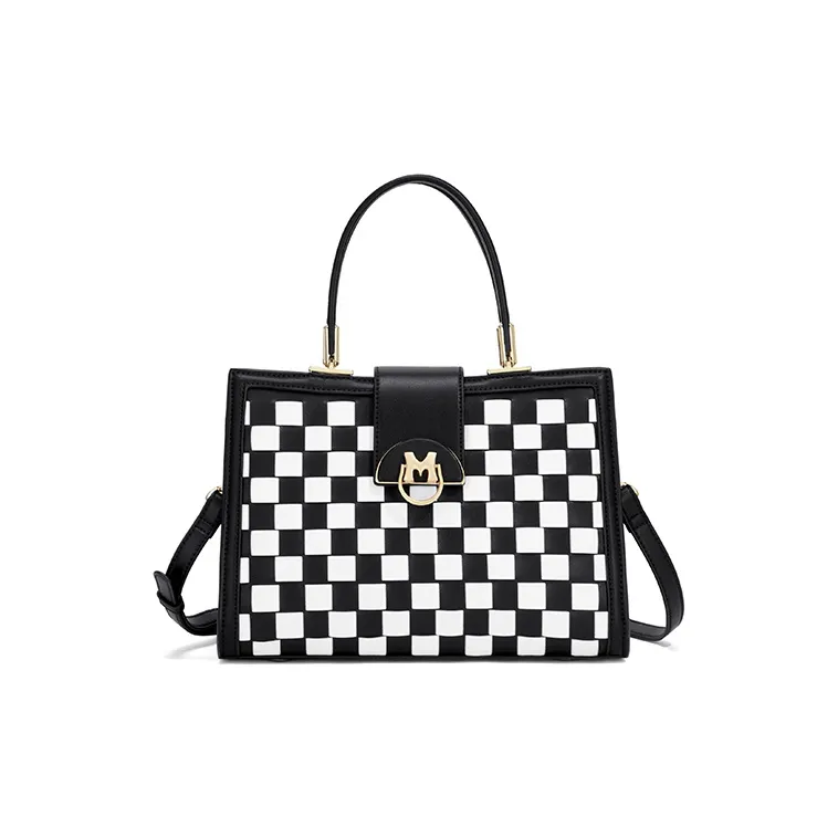 MAKEUP KITTEN Handbags Elegant Checkered[Shopping Bag Included]-1