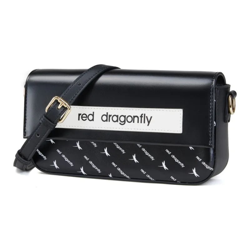 RED DRAGONFLY Split Cow Leather With Microfiber Synthetic Leather Crossbody Bag Shoulder Bag Women's Yellow/Black-9