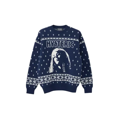 HYSTERIC GLAMOUR Cashmere Sweaters Men Marine Blue