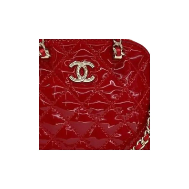 CHANEL Patent Leather Calfskin One Shoulder Crossbody Handbag Clutch Regular Women's Rouge Red-4