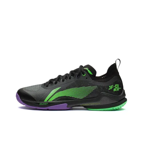 LINING Sprint Pro Badminton Shoes Unisex Low-Top Black/Neon Acid Green