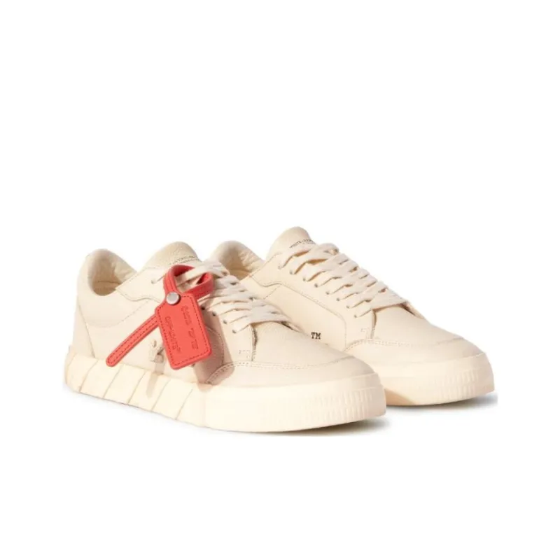 OFF WHITE Vulcanized Low Calf Leather Beige-2