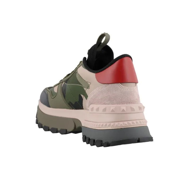 Valentino Rockrunner Low Top Casual Shoes Women's Green Pink-3