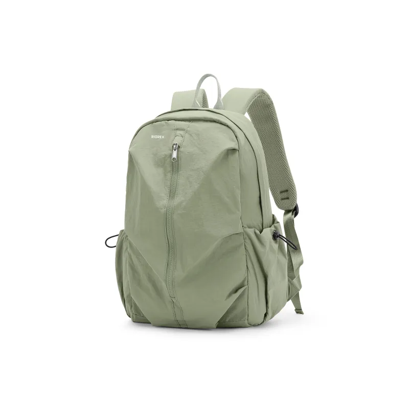 RIOREX Fabric Computer Travel Bag Backpack Unisex Black/Ecru/Dusty Pink/Gray Green/Khaki-23