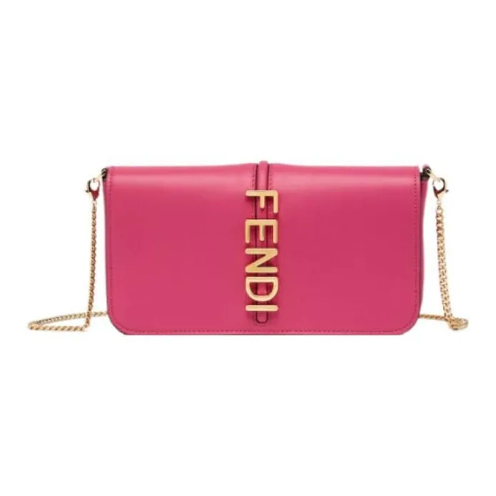 FENDI Fendigraphy Leather Wallet Regular Women's Pink-0