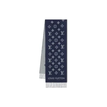 LOUIS VUITTON ALL ABOUT Monogram Knit Scarves Unisex Dark Blue