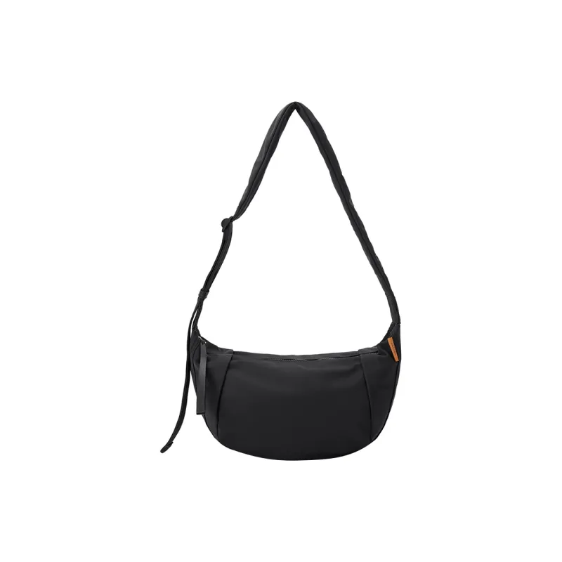 LEFF Fabric Crossbody Bag, Shoulder Bag Medium Size Women's Milk Tea Apricot/Knight Black-0