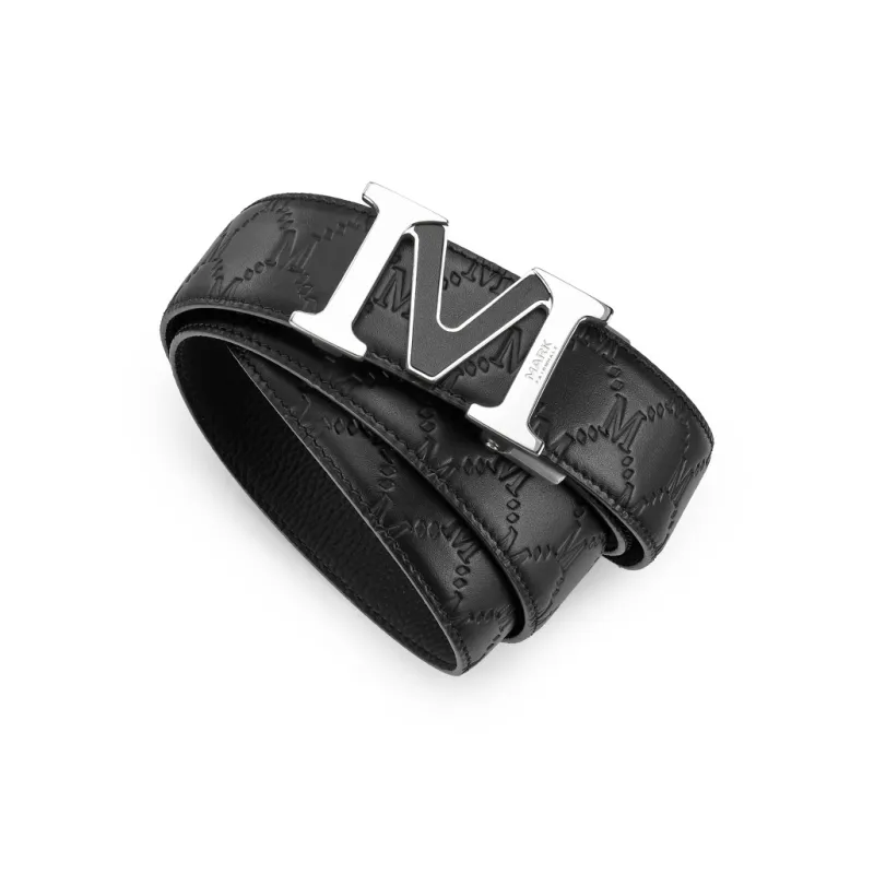 FAIRWHALE Brand Logo Stainless Steel M Automatic Buckle Top Grain Cow Leather Genuine Leather Belts Men's Width 3.5CM-1