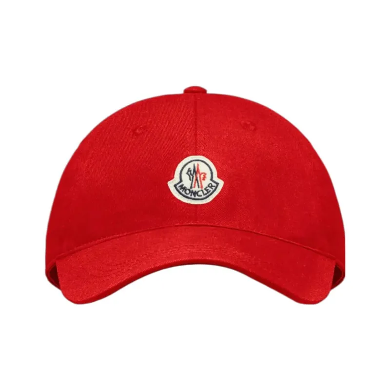 Moncler Cotton Baseball Caps Women's Red-0