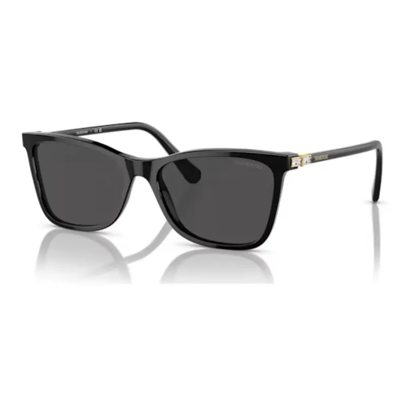 Swarovski Acetate Swarovski Crystal Irregular Shape Sunglasses Women's Black-0