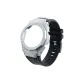 Silver Case Black Strap