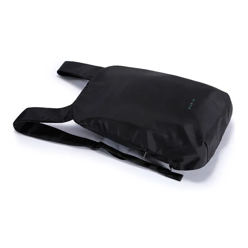 KORIN Polyester Backpack Small Size Unisex Black/Olive Green/Gray-4