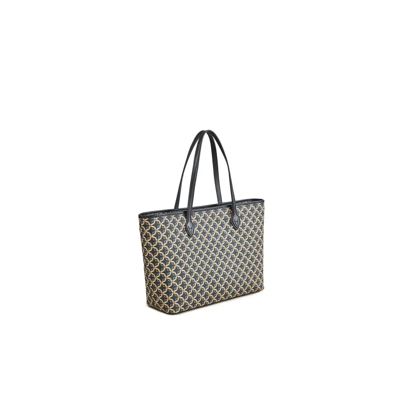 AQUASCUTUM Cow Leather With Artificial Leather Tote Bag, Shopping Bag, Handbag, Shoulder Bag Women's Dark Blue-1