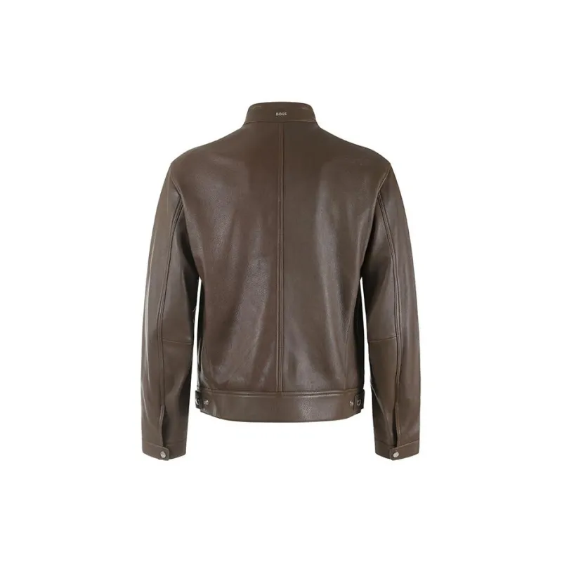 HUGO BOSS Leather Jackets Men Green-1